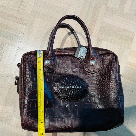 Longchamp - Top-Handle Leather Bag w/ Detachable Shoulder Strap, Good Condition! - Picture 8 of 10